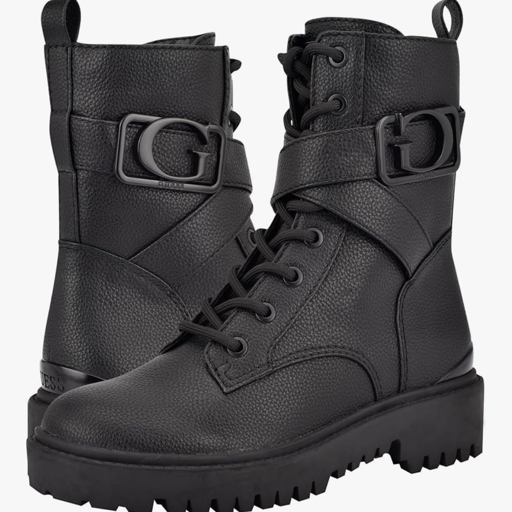 GUESS Black Women's Combat Boots Orana